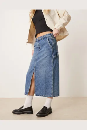 Dickies Falda vaquera larga enjuagado con abertura delantera de
