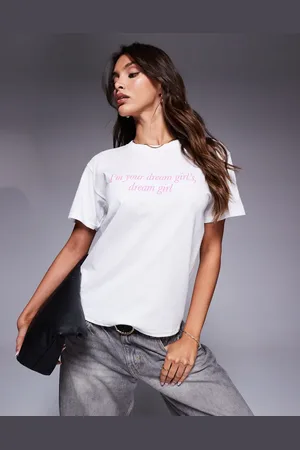 In The Style Camiseta blanca con estampado de texto "Dream Girl" de