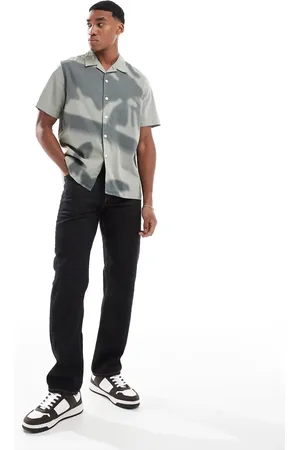 Paul Smith Camisa verde de manga corta con estampado de sombra de