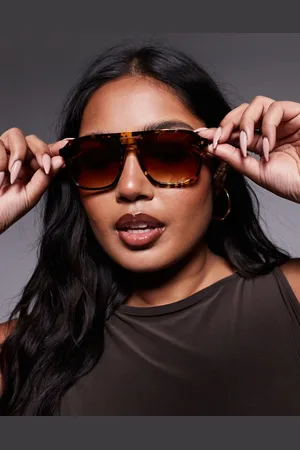 Quay Australia Gafas de sol marrones efecto carey de estilo aviador retro On The Fly de Quay