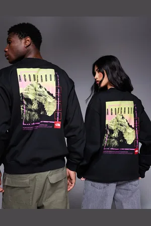 The North Face Sudadera negra unisex con estampado en la espalda Aconcagua de