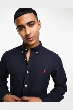 Ralph Lauren Camisa Oxford de corte slim con diseño teñido y logo de