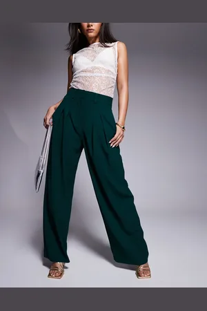 River Island Pantalones de pernera ancha con pinzas de