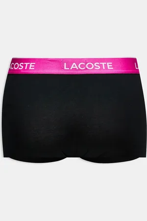 Lacoste Pack de 3 calzoncillos negros con cinturillas de colores de