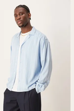 ASOS Camisa a rayas de corte cuadrado extragrande de