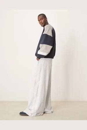 ASOS Joggers gris jaspeado de pernera muy ancha con paneles en los laterales de