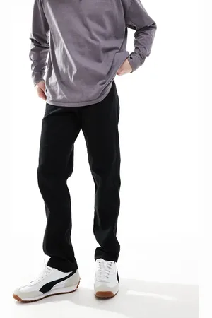 JJ Pantalones chinos negros de corte suelto de