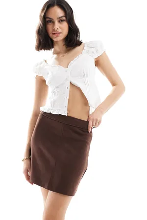 New Look Minifalda marrón de antelina de