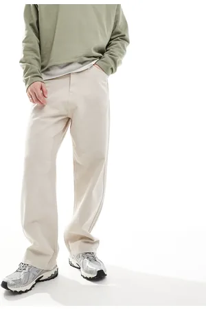 JACK & JONES Pantalones color crudo de corte ancho Alex de -Blanco