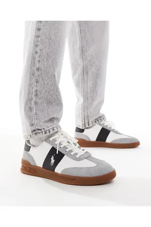 Ralph Lauren Zapatillas de deporte blancas y grises con suela de goma Heritage Aera de -Blanco