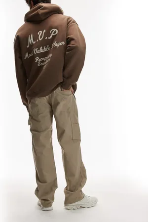 Dickies Pantalones color claro lavado de estilo carpintero de lona de -Marrón