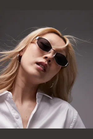 Topshop Gafas de sol plateadas hexagonales Seville de