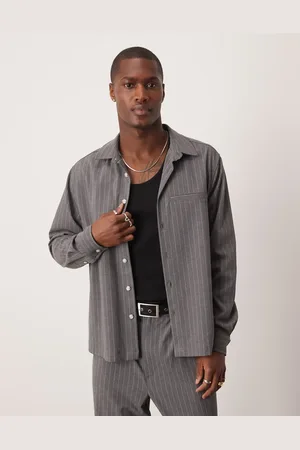 ASOS Camisa de corte cuadrado holgado con raya diplomática de (parte de un conjunto)