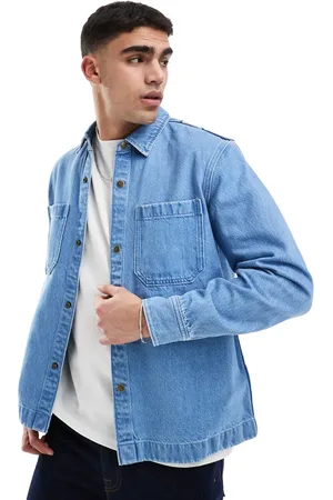 Lee Sobrecamisa holgada con 2 bolsillos y bordado en la espalda de -Azul