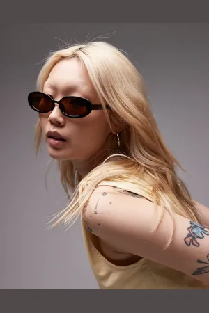 Topshop Gafas de sol marrones efecto carey ovaladas Kos de -Marrón