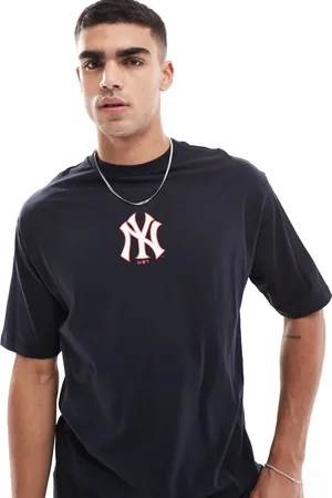 New Era Camiseta negra con texto "World Series" de los NY Yankees de -Azul marino