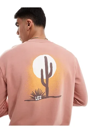 Lee Sudadera marrón con estampado trasero de paisaje de estilo wéstern de -Neutro