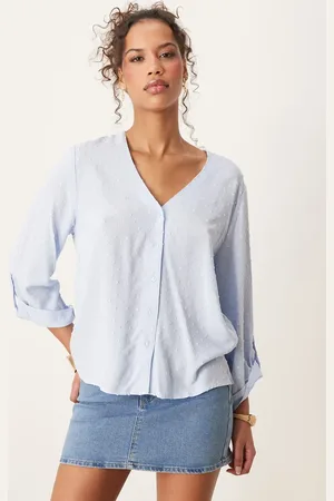 JDY Blusa de corte suelto con detalles texturizados de