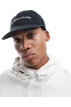Ralph Lauren Gorra de béisbol negra con logo de texto de sarga Icon de