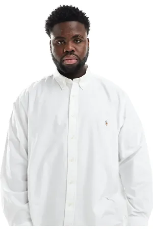 Ralph Lauren Camisa Oxford blanca con logo de icono Big & Tall de