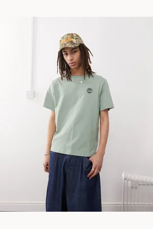 Timberland Camiseta verde con logo estampado en la espalda de