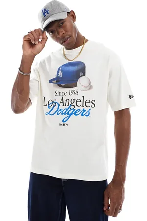 New Era Camiseta blanca con texto de los LA Dodgers de