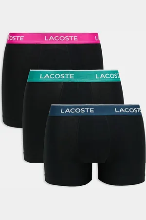 Lacoste Pack de 3 calzoncillos bóxer negros con cinturillas de colores de