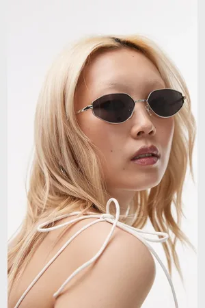 Topshop Gafas de sol plateadas con montura de metal en ángulo Lanzarote de