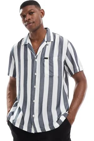 Lee Camisa a rayas color crema y azul marino holgada estilo resort de -Multicolor