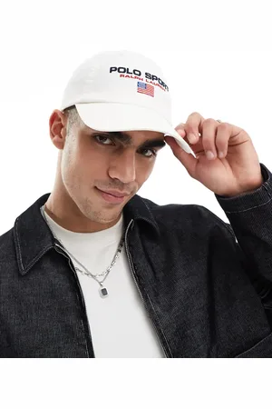 Ralph Lauren Gorra de béisbol color con logo de bandera de sarga de la colección cápsula Sport de -Blanco