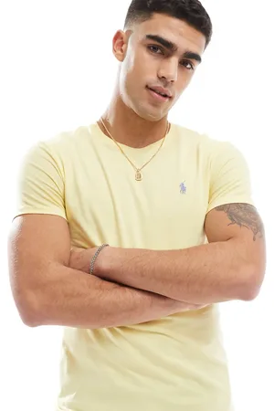 Ralph Lauren Camiseta amarilla de corte custom con logo de