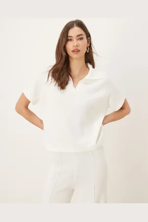 ASOS Polo color de manga corta de punto de -Blanco