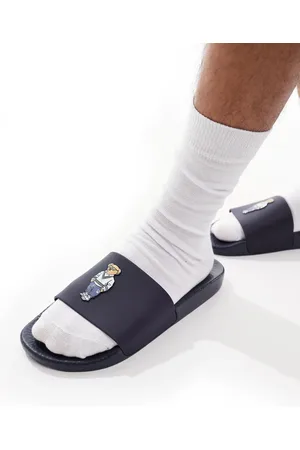 Ralph Lauren Sandalias azul marino con logo de oso de