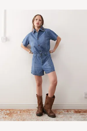 Wrangler Mono vaquero corto azul medio de