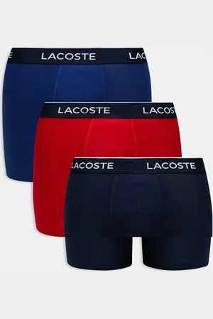 Lacoste Pack de 3 calzoncillos bóxer de varios colores con cinturillas azul marino de