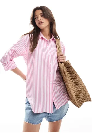 Miss Selfridge Camisa a rayas rosas extragrande de
