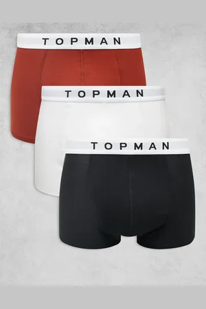 Topman Pack de 3 calzoncillos de color negro, blanco y rojo de