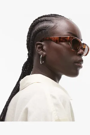 Topshop Gafas de sol marrones efecto carey estilo ojos de gato en ángulo Croatia de -Marrón