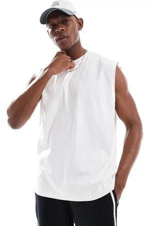 ASOS Camiseta blanca extragrande sin mangas de