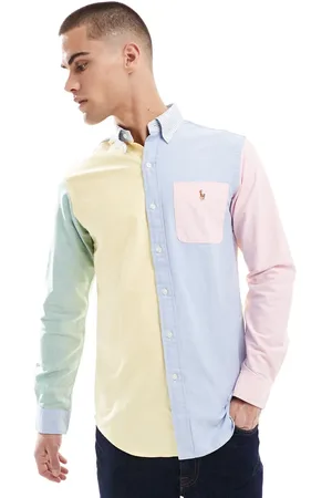 Ralph Lauren Camisa Oxford con diseño color block y logo de