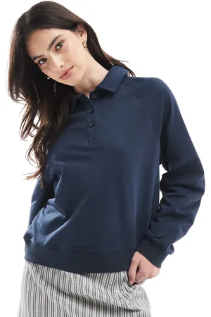 Miss Selfridge Sudadera con cuello tipo polo de