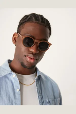 ASOS Gafas de sol marrones redondas retro con lentes ahumadas de -Marrón