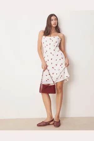 Abercrombie & Fitch Vestido lencero hasta la rodilla de tirantes con de -Rojo