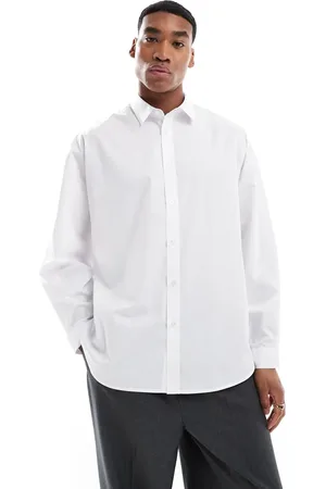 ASOS Camisa blanca de corte extragrande voluminoso de popelina de