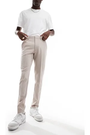 ASOS Pantalones de vestir color piedra de corte pitillo de - neutro