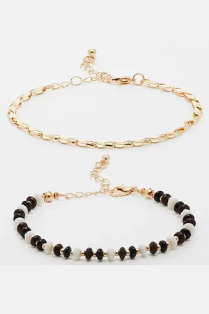 FADED FUTURE Pack de 2 pulseras doradas de cadena y cuentas de