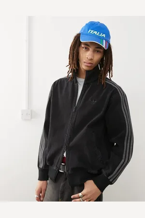 adidas Chaqueta de chándal negra de denim Firebird de -Negro
