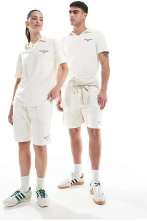 Ralph Lauren Pantalones cortos color con logo pequeño de algodón ligero afelpado de la colección cápsula Sport de (parte de un conjunto)-Blanco