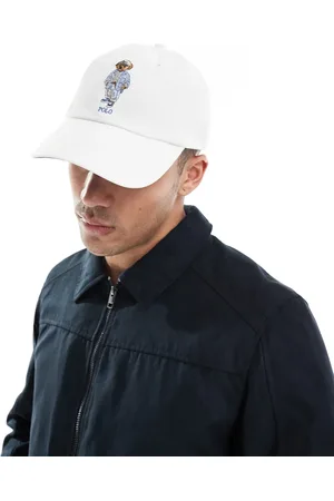 Ralph Lauren Gorra de béisbol color con logo de oso de club marítimo de sarga de -Blanco