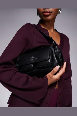 Armani Exchange Bolso de hombro con detalles de bolsillos y logo de
